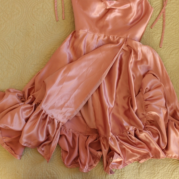 Satin Ruffle Dress - Picture 3 of 7
